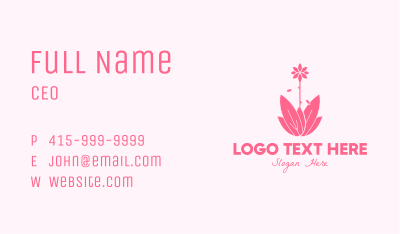 Pink Wellness Plant Business Card Image Preview