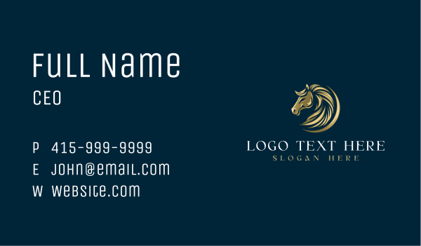 Luxury Equestrian Horse Business Card Design Image Preview