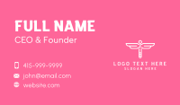 Pink White Dragonfly Business Card Design