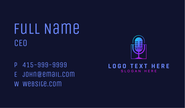 Multimedia Broadcast Mic Business Card Design Image Preview