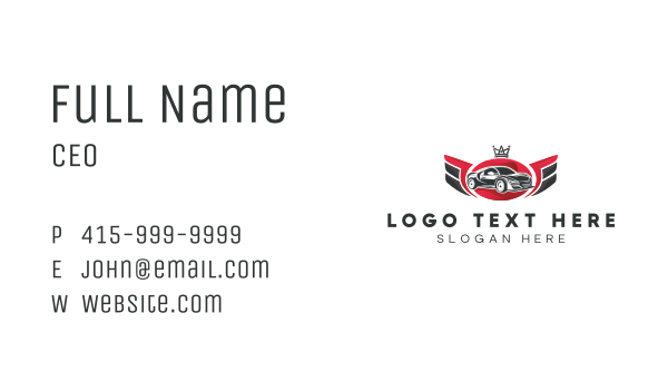Supercar Wings Racing Business Card Design Image Preview