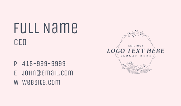 Elegant Floral Frame Business Card Design Image Preview