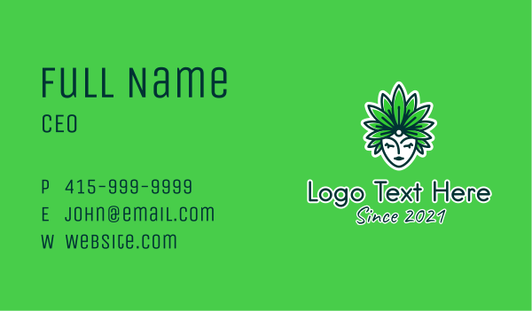 Organic Leaf Headdress  Business Card Design Image Preview