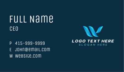 Creative Digital Initial Letter W Business Card Image Preview