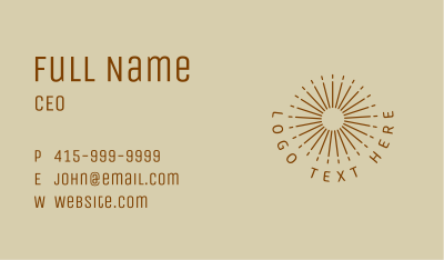 Brown Sun Rays Business Card Image Preview