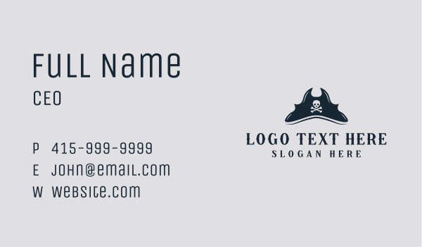 Skull Pirate Hat Business Card Design Image Preview