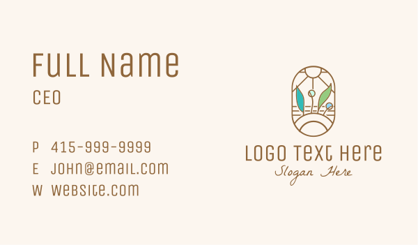 Organic Farm Stained Glass Business Card Design Image Preview
