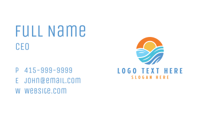 Sunset Water Wave Business Card Image Preview