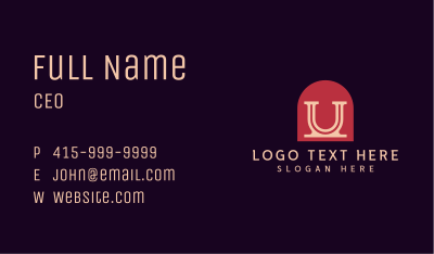 Modern Arch Letter U Business Card Image Preview