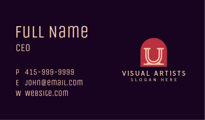 Modern Arch Letter U Business Card Image Preview