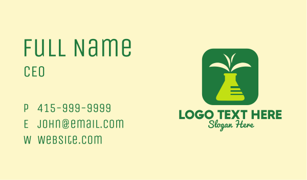 Test Tube Leaf Application Business Card Design Image Preview