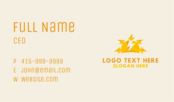 Sun Lightning Bolt Business Card Design Image Preview