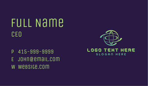 Globe Technology Developer Business Card Design Image Preview