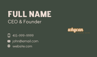 Vintage Cursive Wordmark Business Card Image Preview