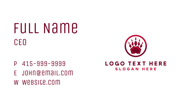 Wild Animal Paw Business Card Design Image Preview