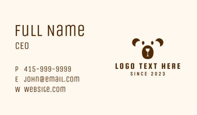 Wine Bear Mascot Business Card Image Preview