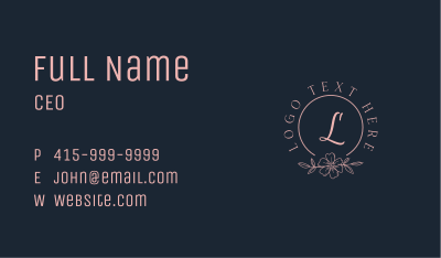 Floral Feminine Lettermark Business Card Image Preview