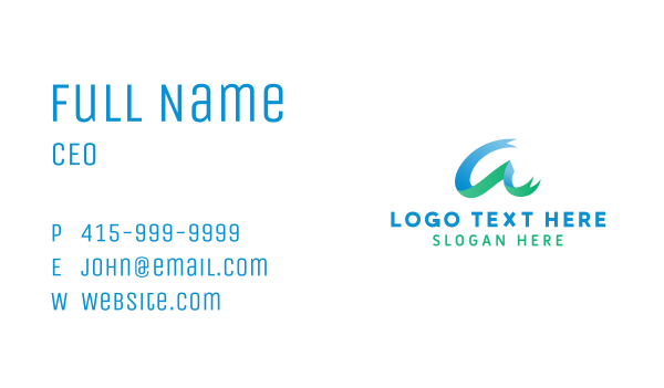 Ribbon Letter A Business Card Design Image Preview