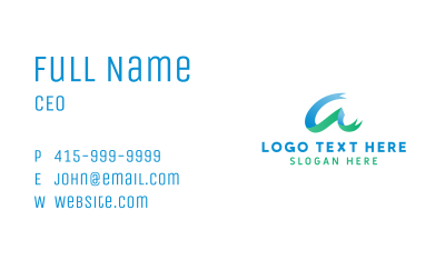 Ribbon Letter A Business Card Image Preview