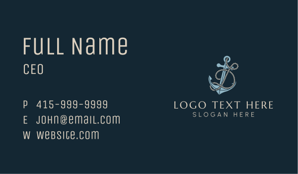 Anchor Rope Letter D Business Card Design Image Preview