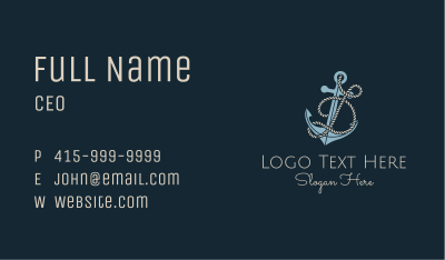 Anchor Rope Letter D Business Card
