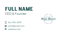 Green Handwritten Wordmark Business Card Image Preview