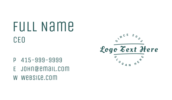 Green Handwritten Wordmark Business Card Design Image Preview