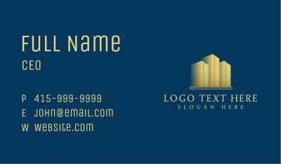 Golden Corporate Office Building Business Card