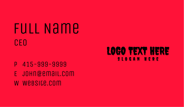Scary Thriller Wordmark Business Card Design Image Preview