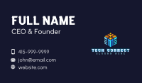 Cyber Technology Cube Business Card Image Preview