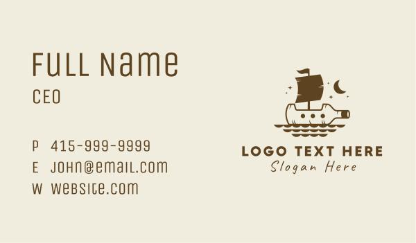 Bottle Galleon Ship Business Card Design Image Preview