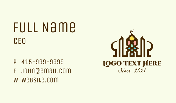 Islamic Mosque Business Card Design Image Preview