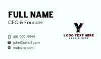 Glitch Tech Letter Y Business Card Image Preview