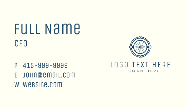 Minimalist Bicycle Wheel Business Card Design Image Preview