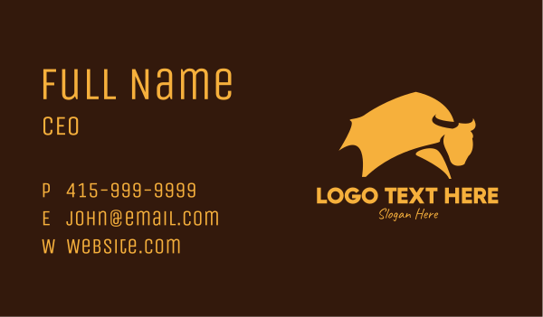 Yellow Livestock Bull Business Card Design Image Preview