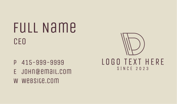 Deluxe Brand Letter D  Business Card Design Image Preview