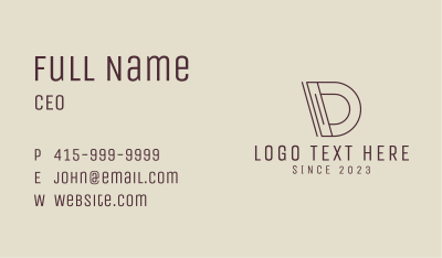 Deluxe Brand Letter D  Business Card Image Preview