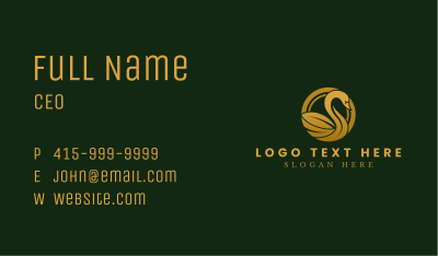 Luxury Gold Swan Business Card Image Preview