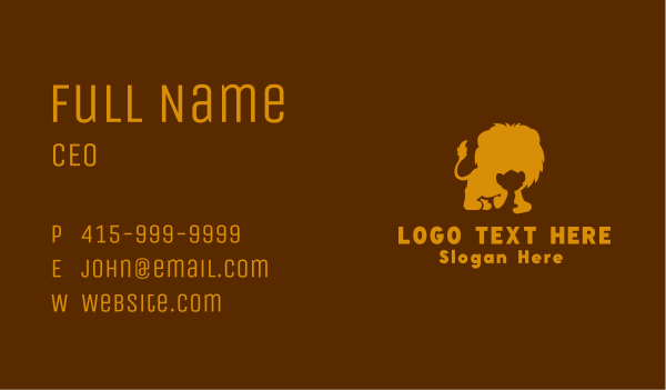 Wild Lion Cub  Business Card Design Image Preview