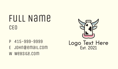 Milk Dairy Cow Business Card