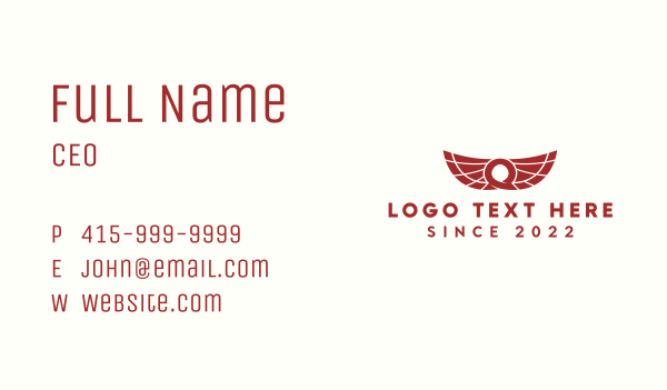 Aviation Transportation Wing Business Card Design Image Preview