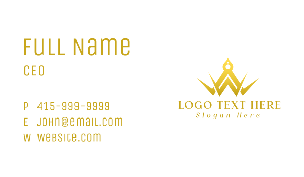 Elegant Golden Crown Business Card Design Image Preview