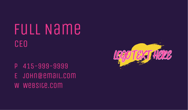 Mural Graffiti Paint  Business Card Design Image Preview