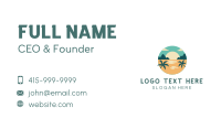Beach Sunset Palm Tree Business Card Image Preview