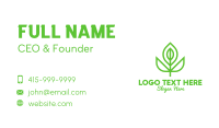Green Monoline Flower Bud Business Card Image Preview