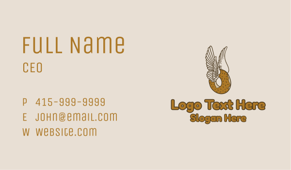 Winged Doughnut Bakery Business Card Design Image Preview