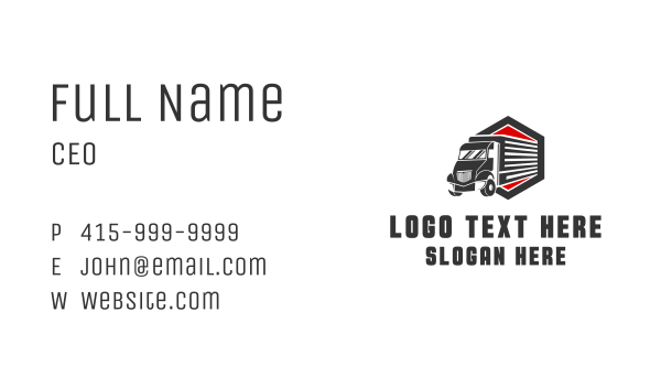 Quick Delivery Truck Business Card Design Image Preview