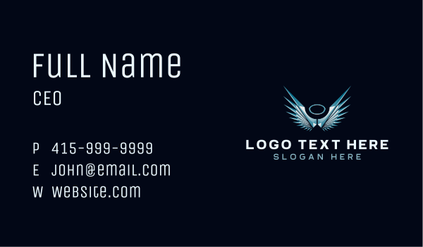 Angel Halo Wings Business Card Design Image Preview