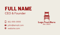 Red Dining Chair Business Card Image Preview