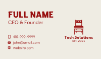Red Dining Chair Business Card Design